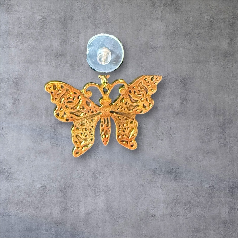 Upcycled Gucci Colorful Butterfly Earrings - Picture 4 of 4